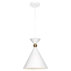Cougar Lighting Krissy 1LT Small Pendant Light in White COU-KRISS1PSWHT