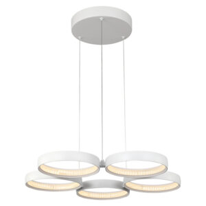 Cougar Lighting Olympus 5LT LED Pendant Light in White COU-OLYM5PLEDWHT