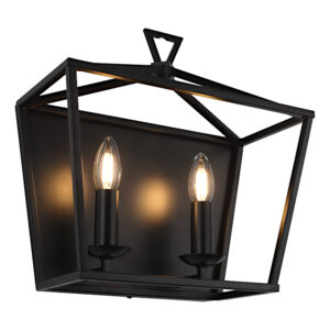 Cougar Lighting Perigan 2LT Wall Light in Black COU-PERI2WBLK