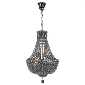 Lighting Inspirations Classique Small 40cm 5 Light Basket Crystal Glass Chandelier Chrome LOI1000112