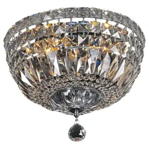 Lighting Inspirations Classique Small 30cm Flush 3 Light Crystal Glass Chandelier Chrome LOI1000116