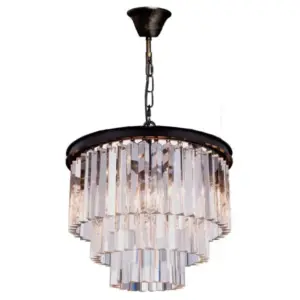 Lighting Inspirations Odeon Medium 40cm 3 Light Crystal Glass Chandelier Bronze LOI1000136