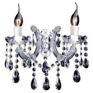 Lighting Inspirations Zurich 2 Light Crystal Glass Wall Bracket Chrome LOI1000610