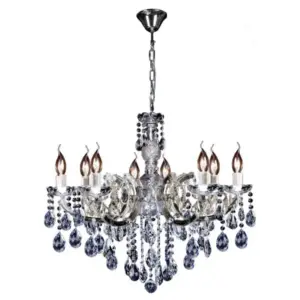 Lighting Inspirations Zurich 8 Light Crystal Glass Chandelier Chrome LOI1000617