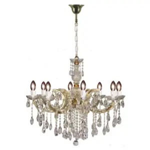 Lighting Inspirations Zurich 8 Light Crystal Glass Chandelier Gold LOI1000625