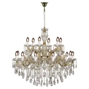 Lighting Inspirations Zurich 18 Light Crystal Glass Chandelier Gold LOI1000627