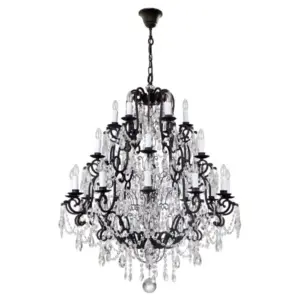 Lighting Inspirations Salzburg 24 Light Crystal Glass Chandelier Light Bronze LOI1000806