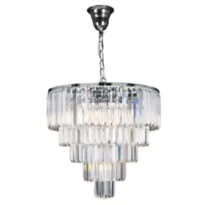 Lighting Inspirations Celestial 49cm 10 Light 5 Tier Crystal Glass Chandelier Chrome LOI1001097