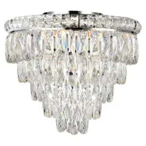Lighting Inspirations Emporia 45cm Flush 5 Light 5 Tier Crystal Glass Chandelier Chrome LOI1001178