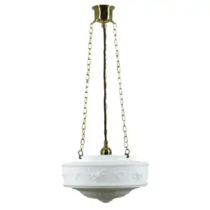 Lighting Inspirations Senator 11 Opal Matte on 3 Chain Suspension Polished Brass LOI3000009A