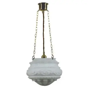 Lighting Inspirations Premier 12 Opal Matte on 3 Chain Suspension Polished Brass LOI3000010A