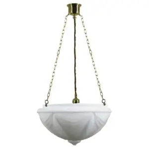 Lighting Inspirations Empire 14 Opal Matte on 3 Chain Suspension Polished Brass LOI3000011A