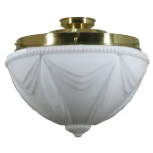 Lighting Inspirations Empire 14 Opal Matte Batten Fix Polished Brass LOI3000017A