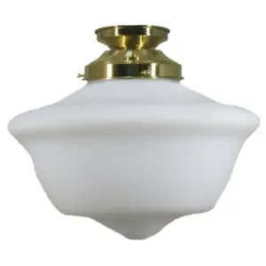 Lighting Inspirations Victorian Schoolhouse 12 Opal Matte Batten Fix Polished Brass LOI3000041A