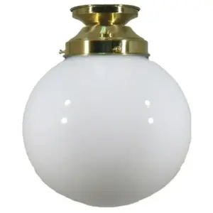 Lighting Inspirations Sphere 8 Opal Gloss Batten Fix Polished Brass LOI3000044A