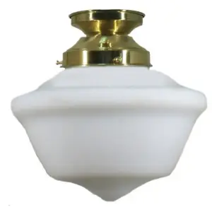 Lighting Inspirations Victorian Schoolhouse 9 Opal Matte Batten Fix Polished Brass LOI3000055A