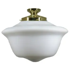 Lighting Inspirations Victorian Schoolhouse 16 Opal Matte Batten Fix Polished Brass LOI3000064A