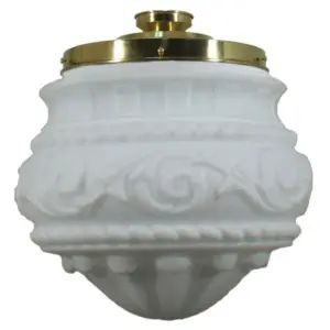 Lighting Inspirations Premier 12 Opal Matte Batten Fix Polished Brass LOI3000068A