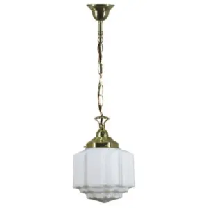 Lighting Inspirations St Kilda 8 Opal Matte Single Chain Suspension Polished Brass LOI3000095A