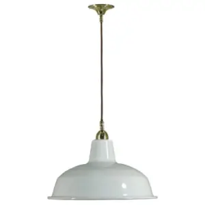 Lighting Inspirations Warehouse 300mm White On Cloth Cord Susp Pb LOI3000107A