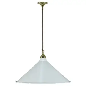 Lighting Inspirations Edwardian 390mm White Cloth Cord Susp Polished Brass LOI3000131A