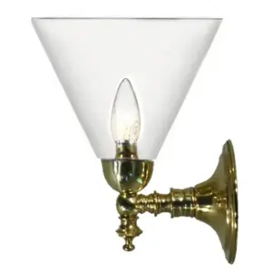 Lighting Inspirations Koscina Wall Light Polished Brass with Cono Clear LOI3000153A