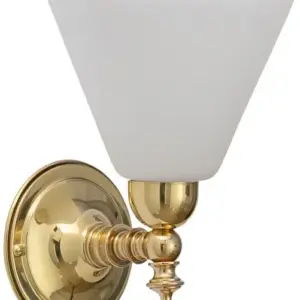 Lighting Inspirations Koscina Wall Light Polished Brass With Cono Opal Matte LOI3000154A