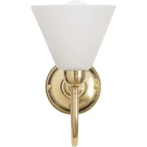 Lighting Inspirations Loxton Wall Light Polished Brass With Cono Opal Matt LOI3000175A
