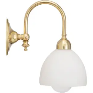 Lighting Inspirations Loxton Wall Light Polished Brass With Decatron Opal Matte LOI3000180A