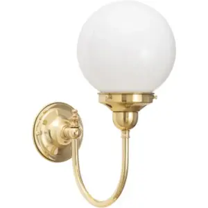 Lighting Inspirations Luke Wall Light Polished Brass with 6 Opal Gloss Sphere LOI3000186A