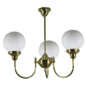 Lighting Inspirations Luke 3 Light Pendant Polished Brass with 6 Opal Gloss Spheres LOI3000188A