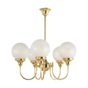 Lighting Inspirations Luke 5 Light Pendant Polished Brass with Sheffield 6 LOI3000191A
