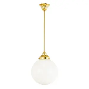 Lighting Inspirations Sphere 12 Opal Gloss on Rod Set 3/4 x 1/2m Polished Brass LOI3000278A