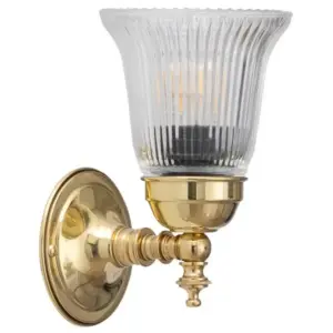 Lighting Inspirations Kline Wall Light Polished Brass with Zipper 23 Clear Shade LOI3000335A