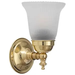 Lighting Inspirations Kline Wall Light Polished Brass with Zipper 23 Frost Shade LOI3000336A