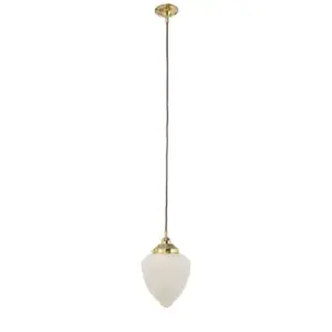 Lighting Inspirations Empire 8 Opal Matte Cord Suspension Polished Brass LOI3001111A