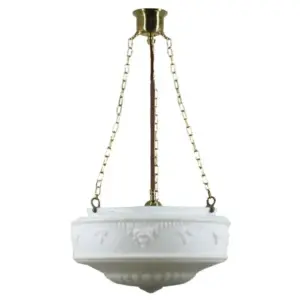 Lighting Inspirations Senator 17 Opal Matte on 3 Chain Suspenson Polished Brass LOI3001112A