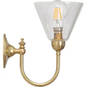 Lighting Inspirations Loxton Wall Light Polished Brass with Cono Clear LOI3001175A