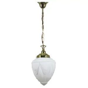 Lighting Inspirations Empire 8 Opal Matte on Single Chain Suspenson Polished Brass LOI3001192A