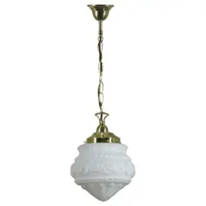 Lighting Inspirations Premier 8 Opal Matte on Single Chain Suspenson Polished Brass LOI3001193A