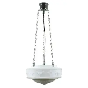 Lighting Inspirations Senator 11 Opal Matte on 3 Chain Black Cloth Suspension Chrome LOI3010004A