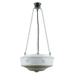 Lighting Inspirations Senator 14 Opal Matte on 3 Chain Black Cloth Suspension Chrome LOI3010006A