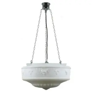 Lighting Inspirations Senator 17 Opal Matte on 3 Chain Black Cloth Suspension Chrome LOI3010220A
