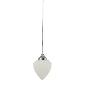 Lighting Inspirations Empire 8 Opal Matte on Cloth Cord Black Cloth Suspension Chrome LOI3010224A