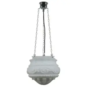 Lighting Inspirations Premier 12 Opal Matte on 3 Chain Black Cloth Suspension Chrome LOI3010225A