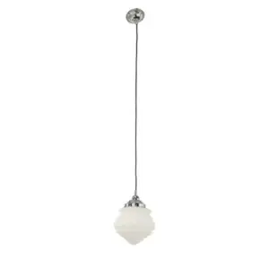 Lighting Inspirations Premier 8 Opal Matte on Cloth Cord Black Cloth Suspension Chrome LOI3010230A
