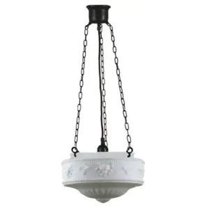 Lighting Inspirations Senator 11 Opal Matte on 3 Chain Suspension Patina LOI3020004A