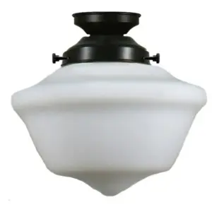 Lighting Inspirations Victorian Schoolhouse 9 Opal Matte Batten Fix Patina LOI3020034A