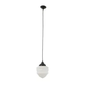 Lighting Inspirations Senator 8 Opal Matte on Cloth Cord Black Cloth Suspension Patina LOI3020059A