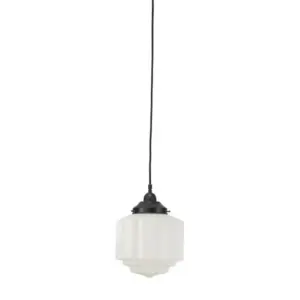 Lighting Inspirations St Kilda 8 Opal Matte on Cloth Cord Suspension Patina LOI3020067A